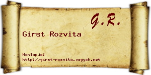 Girst Rozvita névjegykártya